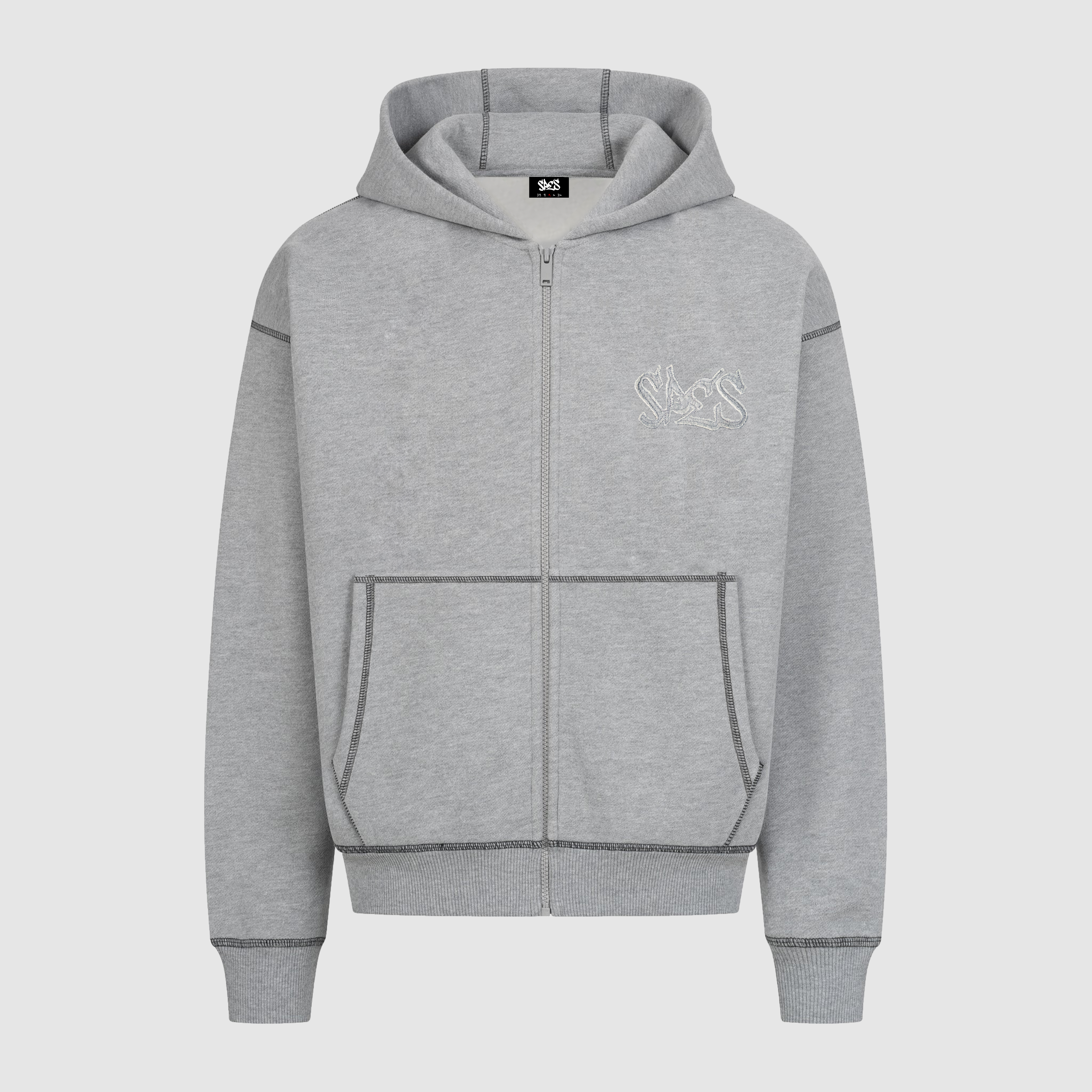 Inside-Out Zip Grey